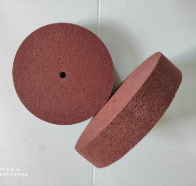 China High quality dark red color polishing wheels non woven nylon fiber wheel 250*50mm 7P polishing wheel for sale