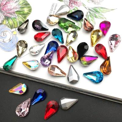 China Easy Apply Nail 3D Rhinestone Size Drop Flatback Glass Crystals For Nail DIY Decorations Rhinestones for sale