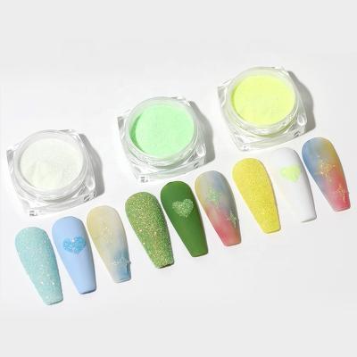 China Nail Art Decoration Neon Phosphor Pigment Powder Set Nail Glitter Eye Powder Mirror Nail Art Dust For Nail Art Fluorescent Decoration for sale