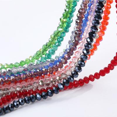 China 8mm Faceted Glass Beads Crystal Loose Beads 3mm 4mm 6mm Crystal Rondelle Jewelry Beads with Hole for Jewelry Making and Bracelets for sale