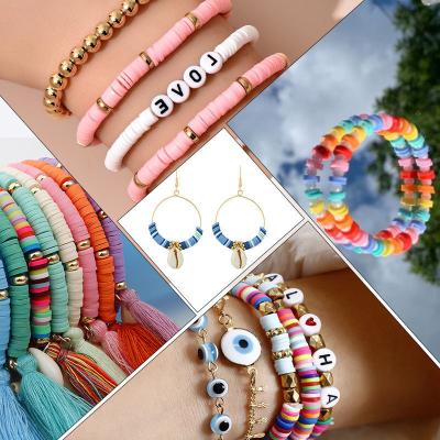 China Flat Polymer Clay Disc Spacer Beads Bulk Clay Beads Necklace Round Colorful Polymer Bracelet 6mm Beads For Jewelry Making for sale