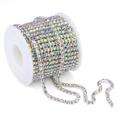 China Neon Tape Cast Rhinestone Clothing Accessories Flatback Drill Belt Drill Band Jewelry Accessories Hot Adhesive Diy Drill Paste AB for sale