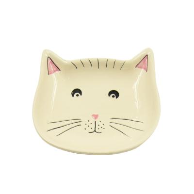 China Disposable Ceramic Cat Dinner Plate Seasoning Dishes, Decorative Ceramic Dish, Dessert Dish for sale