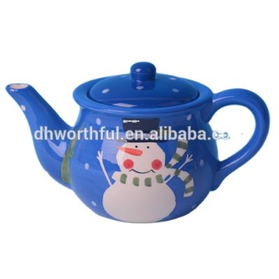 China Large Capacity Viable Wholesale Ceramic Teapot , Handpainting Large Christmas Ceramic Teapot Wholesale for sale