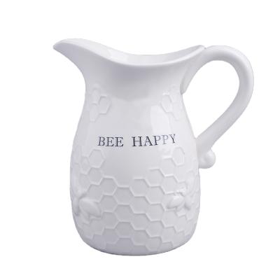 China Viable Wholesale Ceramic Pitcher With Bee Decoration for sale