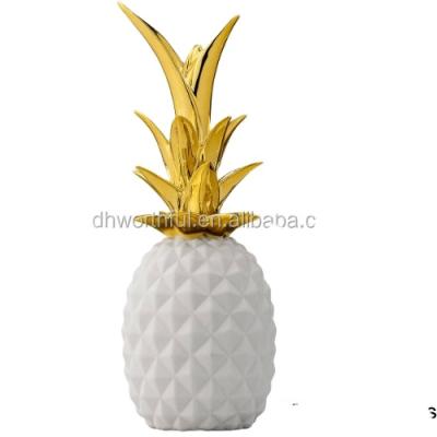 China Pineapple White and Gold CLASSIC Wholesale Ceramic Decor for sale