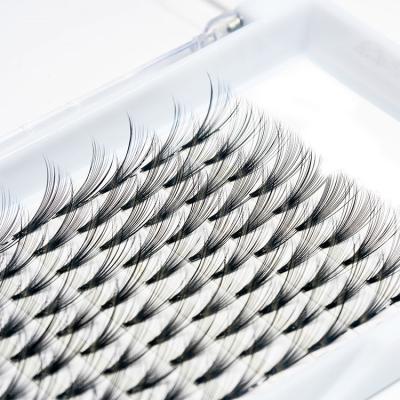 China Natural Private Label 0.07 0.10Mm Thickness On Glue 3D Lashes Pre Made Volume Fans Silk False Eyelash Extensions for sale