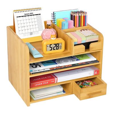 China New Movable/Eco-friendly/Reusable/Durable With Drawer 4 Tier Desktop Storage Organizer Cosmetic Organizer For Desktop for sale