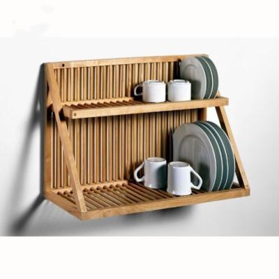 China Bamboo Dish Rack Movable/Eco-friendly/Reusable/Durable Wall Rack with Utensil HolderBamboo Bowl Dish Drying Hanger for sale