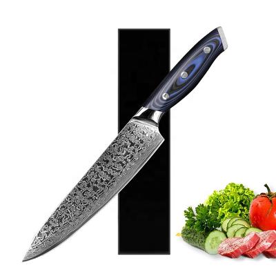 China Viable blue model of the Group of Ten 8 inch kitchen messer japanes vg10 steel damascuschefknife for sale