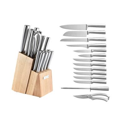 China High Sustainable Wholesale 17 Pcs Custom Kitchen 17 Piece Stainless Steel Cook Knife Set Chef Knife Block Sets Cooking Knife Set for sale