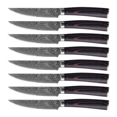 China 2021 viable NEW 8 inch plastic serrated stainless steel steak hotel knife set of steak western meal knife for sale