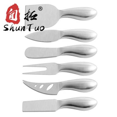 China Dcheapper Customized Viable Christmas Gift Packe 6pcs Wedding Cheese Tools Stainless Steel Cheese Knife Wedding Knife Set for sale