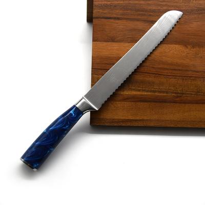 China Viable Custom Made Sharp 8 Inch Long Cutting Slicer Japanese Professional Wavy Edge Serrated Bread Knife for sale