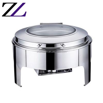 China Durable and Modern Supplying Kitchenware Kitchen Utensils Buffet 6L Round Food Warmer Dishes Stainless Steel Cheeky Chafing Dish for Supply for sale