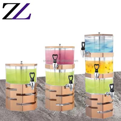 China Durable and Modern Catering Mounted Gold Stainless Steel Fruit Squeezer Beverage Machine Frozen Stackable Corolla Juice Beverage Dispenser for sale