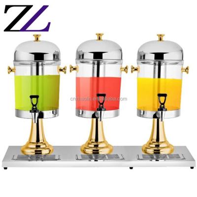 China Durable and Modern Supplying 3 Compartments Commercial Equipment Fruit Juicer Beverage Dispenser Machine Plastic Multi Cold Drink Dispenser for sale