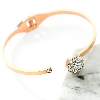 China CLASSIC Korean C Female Rose Gold Spinning Titanium Steel Bracelet Bangle Fashion Personality Bracelet for sale