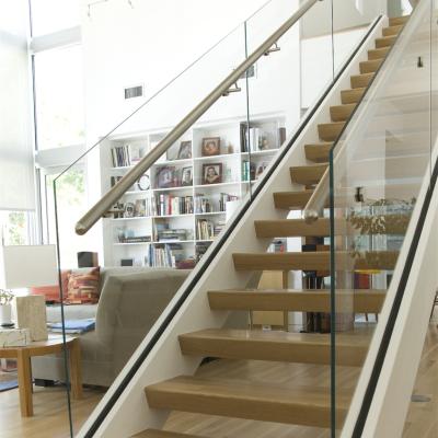 China Modern Pictures Stair Railings With Straight Staircase Glass Railing for sale