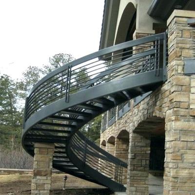 China DAIYA modern outdoor curved staircase with steel tread curved staircsase for sale