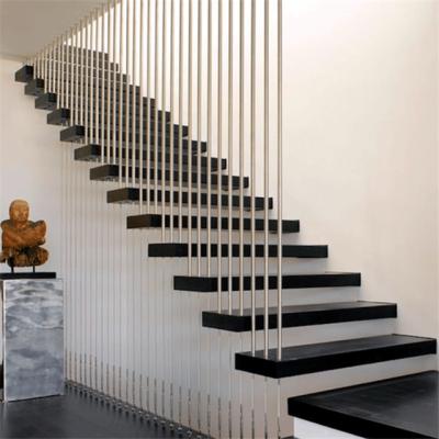 China DAIYA Modern Straight Floating Staircase And Cable Railing With Floating Stairs Wood for sale