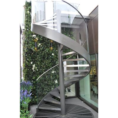 China DAIYA Modern Outdoor Staircase with Spiral Staircase Prefab Outdoor Design Glass Stairs Railing for sale