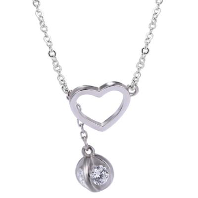 China Handmade 925 Sterling Silver Love Heart Y Lasso Charm Necklace Christmas Gift Pendant Jewelry for sale