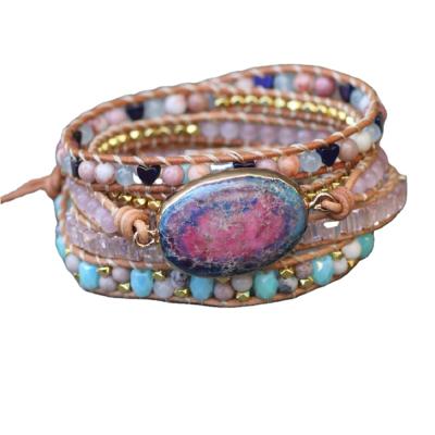 China BOHEMIA fashion bracelet Bohemian multilayer turquoise woven bracelets boho leather beaded jewelry for sale