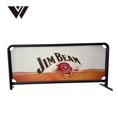 China Vinyl or Plastic WELDON Customizable Aluminum Sidewalk Cafe Banner Barrier and Barriers, Printed Cafe Barriers for sale