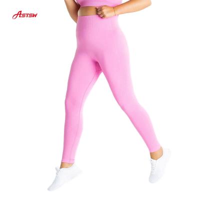 China Pink Breathable High Quality Fitness High Waisted Tights Sport Seamless Leggings For Women for sale