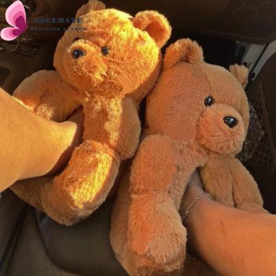 China CUSHIONING 2020 cheap custom bedroom teddy bear teddy bear animal slippers slippers lovely plush slipper animals for girls for sale