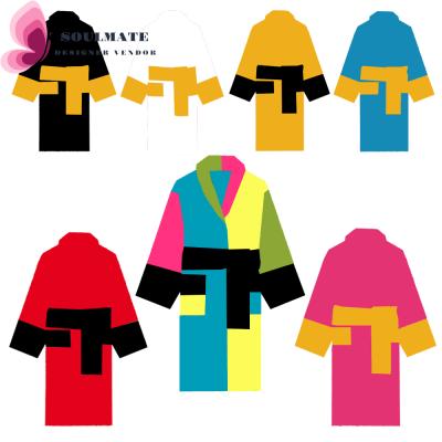 China Brand Luxury Thermal Bathrobe 7 Color Robe 100% Cotton Designer Sleepwear Pajama Bath Robe for sale