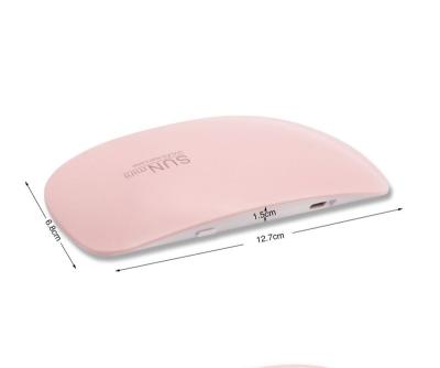 China Top Selling Gel Nail Curing Mini 6W 6 LED Sun UV Nail Lamp for sale