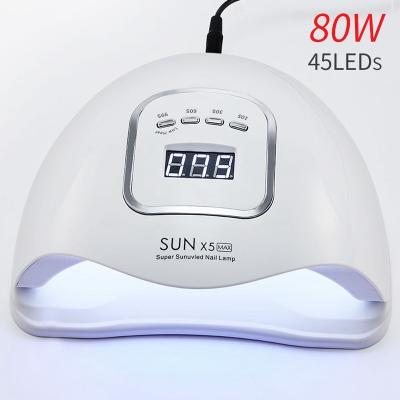 China Gel Nail Curing 2019 Newest 45 UV LED Top Sale 80W New Lamp Nail Dryer Set for sale