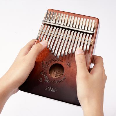 China Good Abrasion Valuable Red Sandalwood Mahogany 17 Keys Kalimba Fine Model Kalimba With Accessories for sale