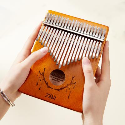 China Mahogany Musical Instruments for Adults 21keys Kalimba Harp Thumb Piano Finger Piano Accessories for sale