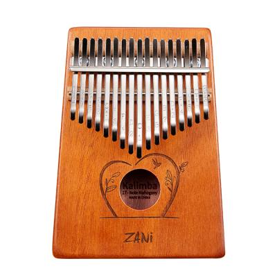 China Mini 17 finger mahogany piano instrument kalimba 17 inch solid wood main kalimba piano set on sale for sale