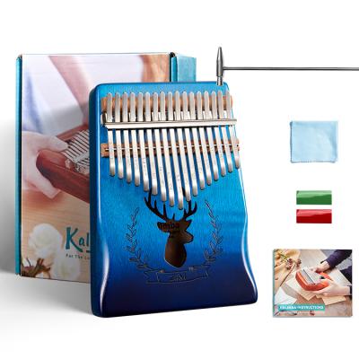 China 17 Key Mini Kalimba Thumb Finger Kalimba Customized Piano Mahogany Wood Piano Case Accessories for sale