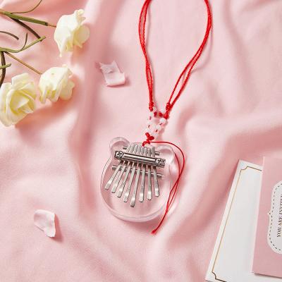 China Eco-friendly acrylic tone kalimba 8 cute bear shaped musical instrument can be hanging creative gift small portable musical instrument for sale