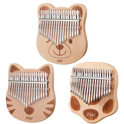 China Eco-friendly kalimba Wholesale Case 17 Inch Piano Musical Instruments Beginner Head Wooden Kalimba for sale