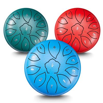 China Ethereal Stainless Steel Drum Hand Pan Colorful 6 Inch 11 Notes Percussion Alloy Metal Drum Tongue Drums For Meditation Yoga for sale