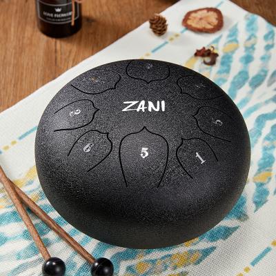 China Stainless Steel Steel Tongue Percussion Drums Instruments 8 Inch 8 Tones Metal Drum Tongue Handpan Drums for sale