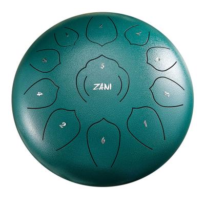 China Stainless Steel Steel Tender Hand Pan 12 Inch 11tone Green Tongue Drum For Fun for sale