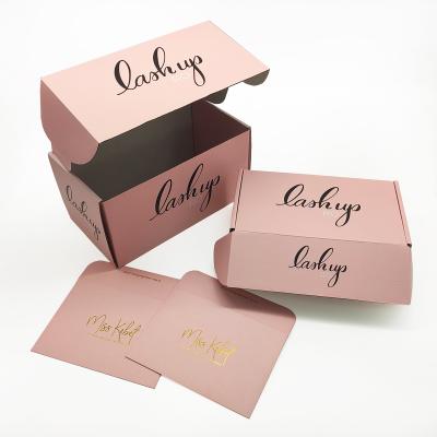 China Recycled Materials Logo Customized Prepare Eyeshadow Tray Corrugated Cardboard Express Gift Packaging Small Size Messenger Box for sale