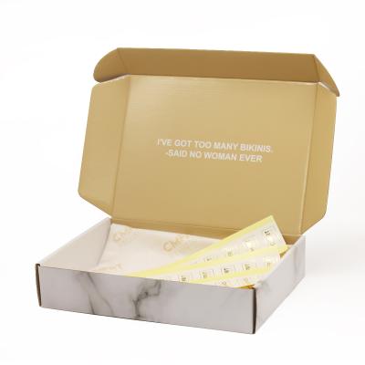 China New Design Materials Marble Apparel Recycled Logo Apparel Carton Corrugated Clothing Custom Tanning Paper Gift Box for sale