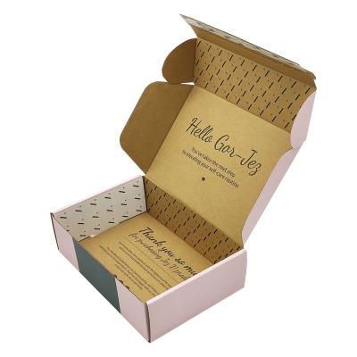 China Recyclable Custom Logo Sticky Peel Off Closure Corrugated Cardboard Ziplock Cardboard Packaging Kraft Mailer Mailing Box for sale