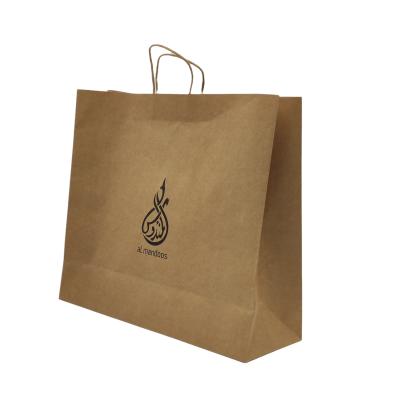 China New Recyclable Stain Hot Foiled Stamping Black Matt Kraft Paper Bag With Gold Logo Cotton Rope Handles UV for sale