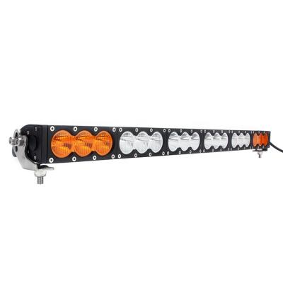 China Combo 33inch Spot Flood Die-Casting Aluminum Housing Auto Led Light Bar White Amber Single Row 180W Offroad Led Light Bar for sale