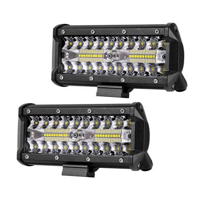 China 12V 24V Combo 7inch 4x4 Beam Die-Casting Aluminum Housing Triple Row Off-Road Led Pod Work Light Bar for sale