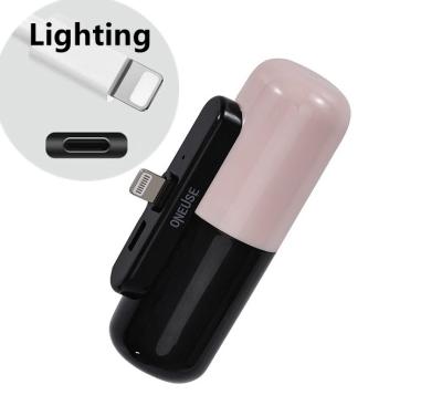 China Type C Input Mini Capsule Power Bank Shape Portable Outdoor Travel Charger Hot Selling Lightweight Usb Power Bank for sale